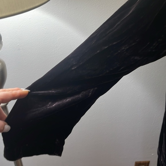 Elieen Fisher Deep Purple/Black Asian Look Velvet Top - Picture 6 of 11